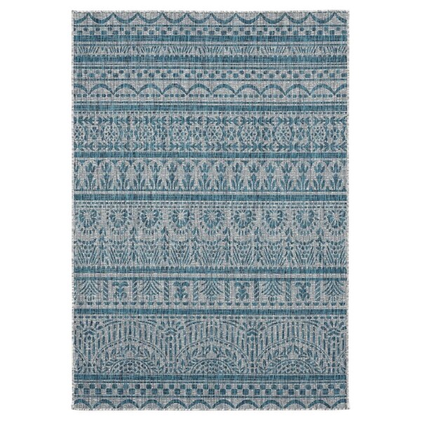 Manmade Augusta Diani Aqua Rectangle Area Rug - 5 ft. 3 in. x 7 ft. 6 in. MA3644401 - main